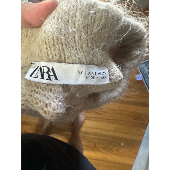 Zara Tan High-Waisted Pants – Size S - Picture 5 of 5